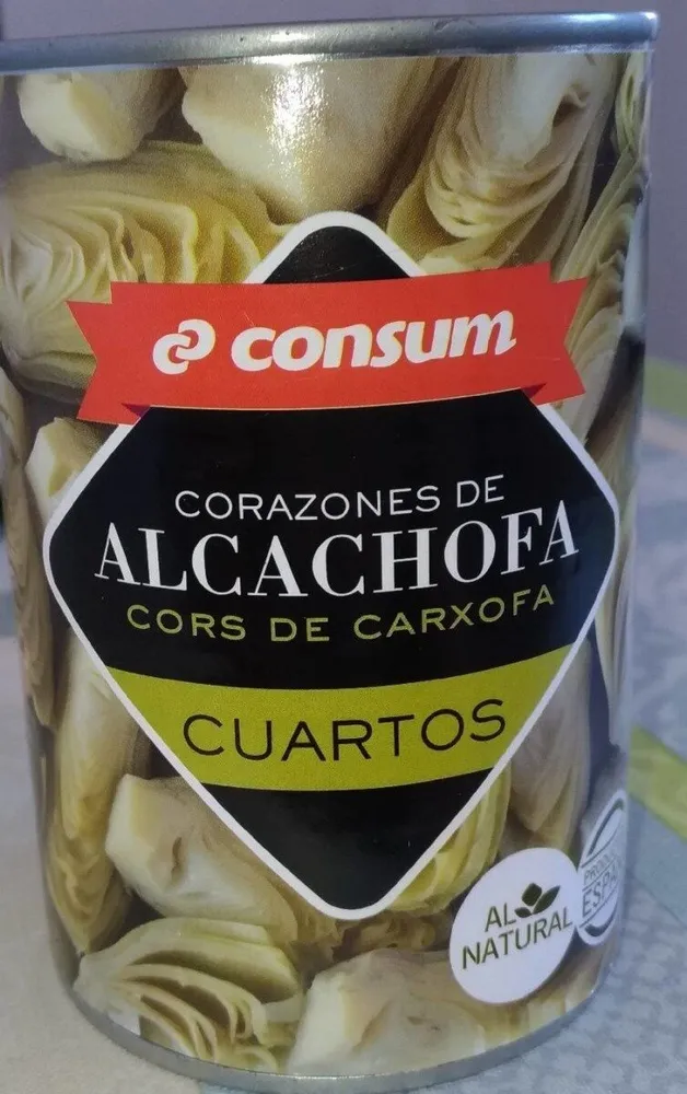 Corazones de alcachofa cuartos