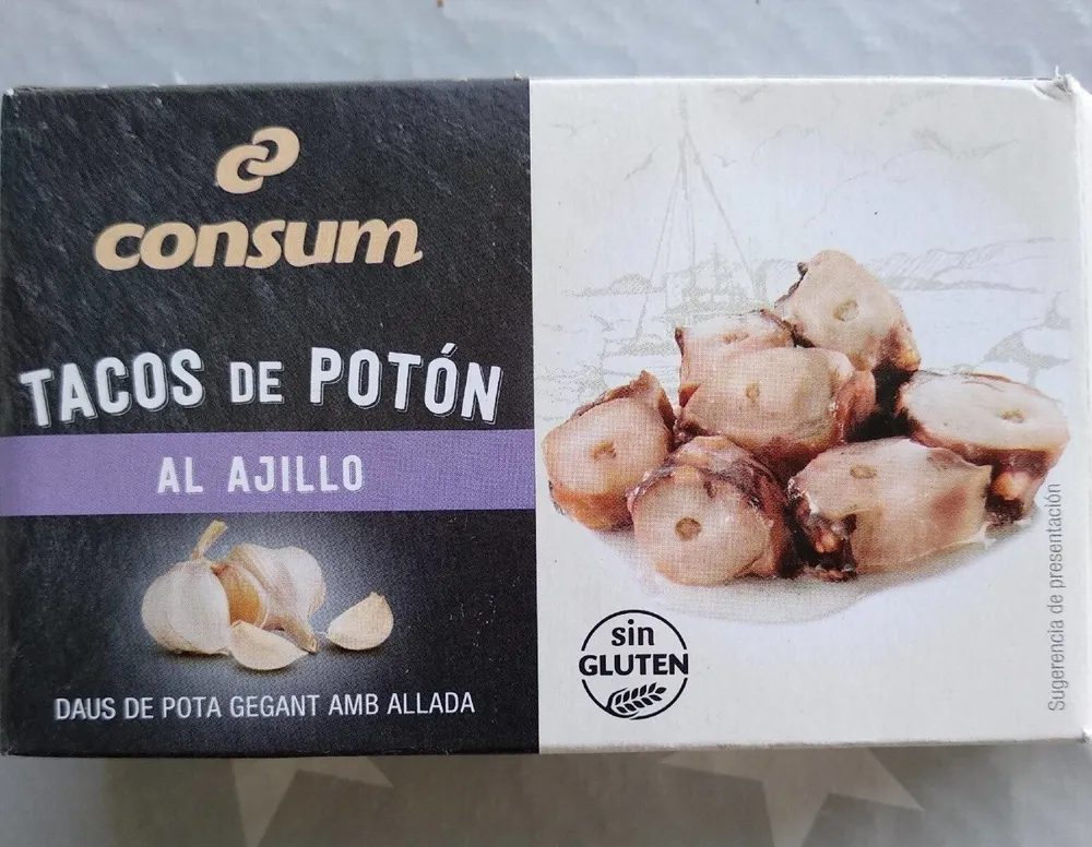 Tacos de potón al ajillo