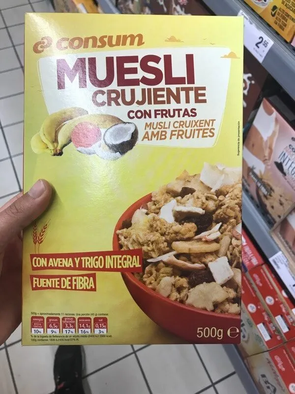 Muesli crujiente con frutas