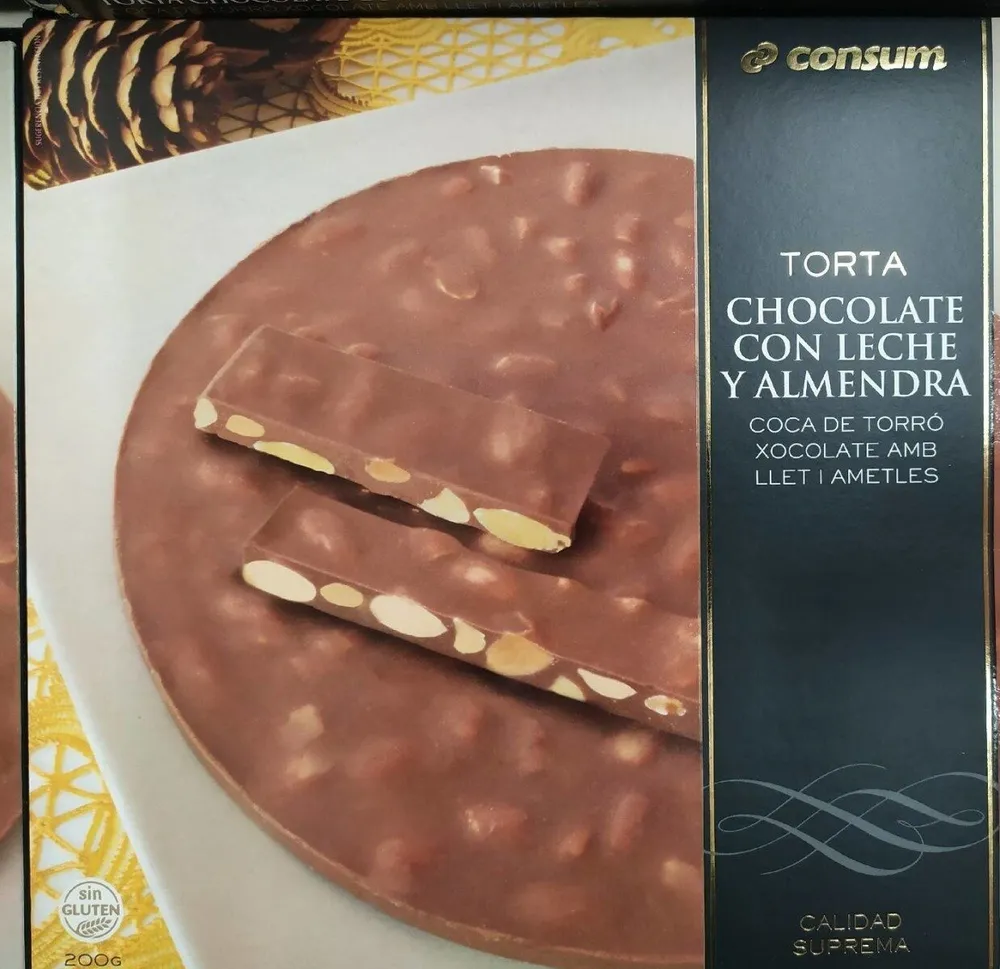Torta chocolate con leche y almendra