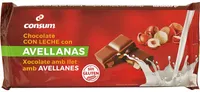 Chocolate con leche con avellanas troceadas