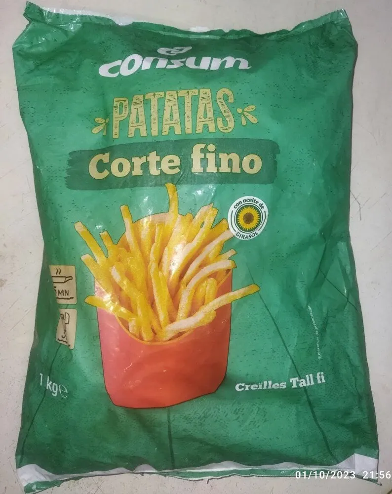Patatas fritas corte fino