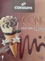 Conos sabor vainilla y chocolate