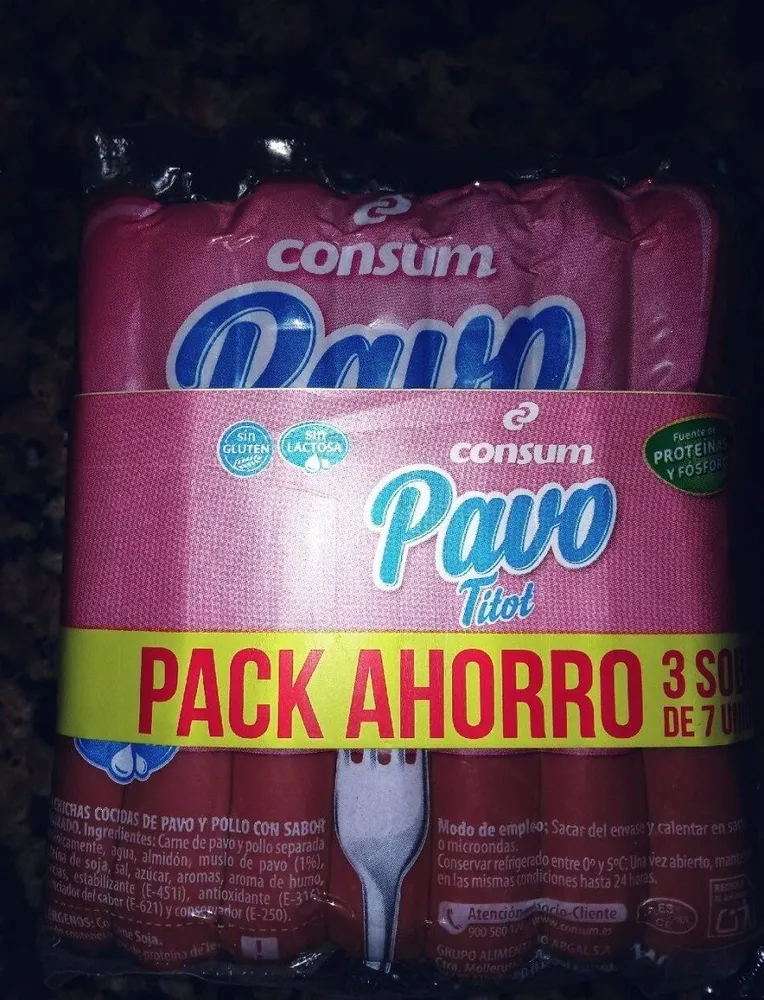 Salchichas de pavo