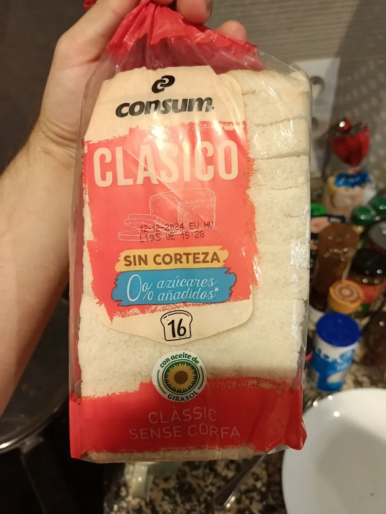 Pan molde sin corteza