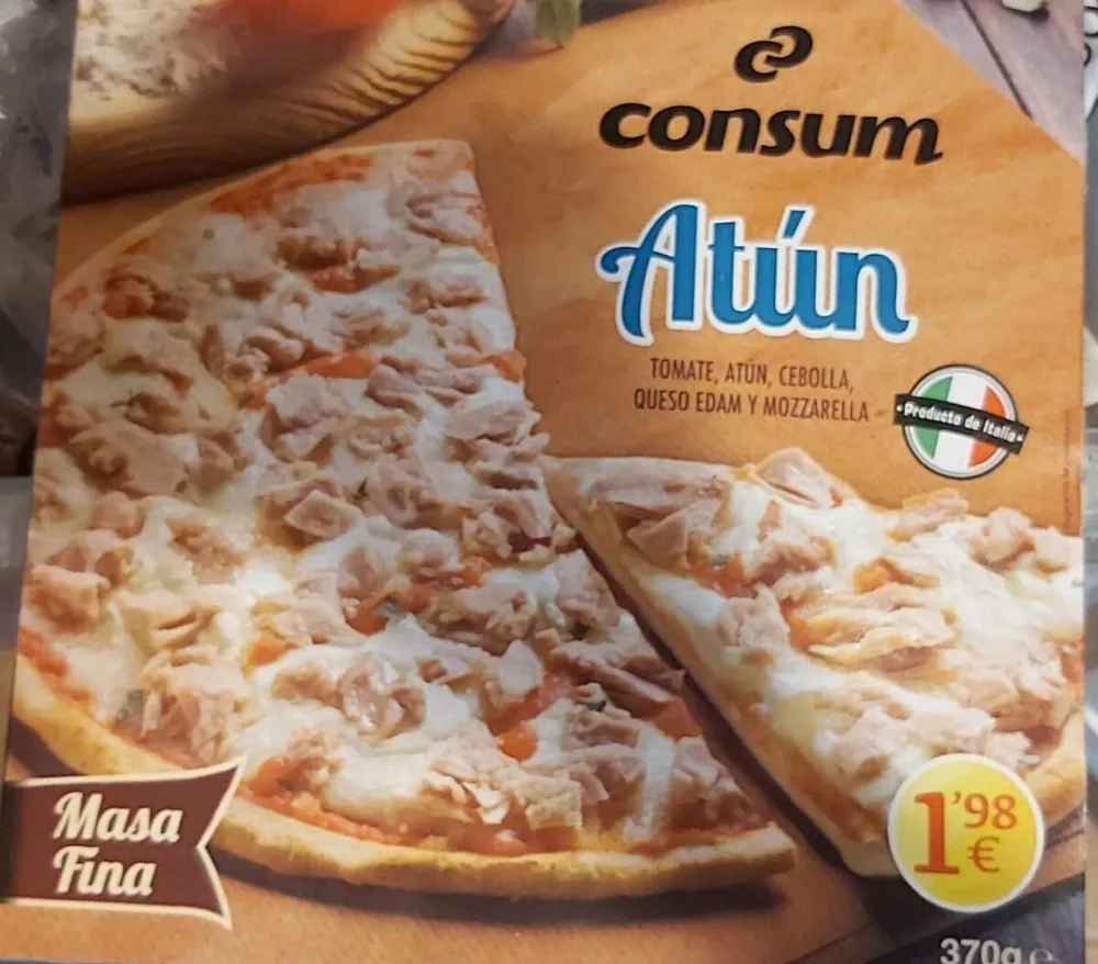 Pizza atún y cebolla