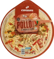 Pizza fresca rústica pollo al horno de piedra