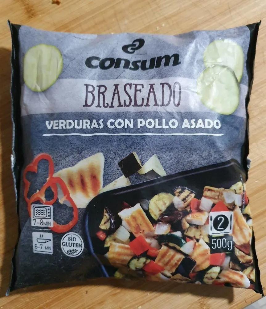 Braseado Verduras con Pollo Asado