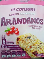 Barritas de muesli con arándanos