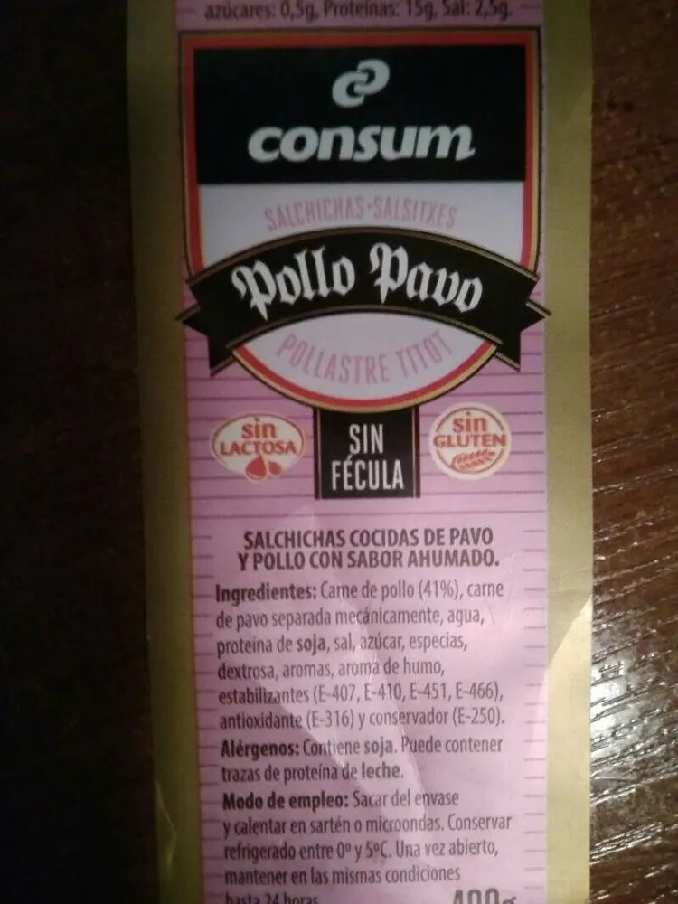 Salchichas pollo pavo