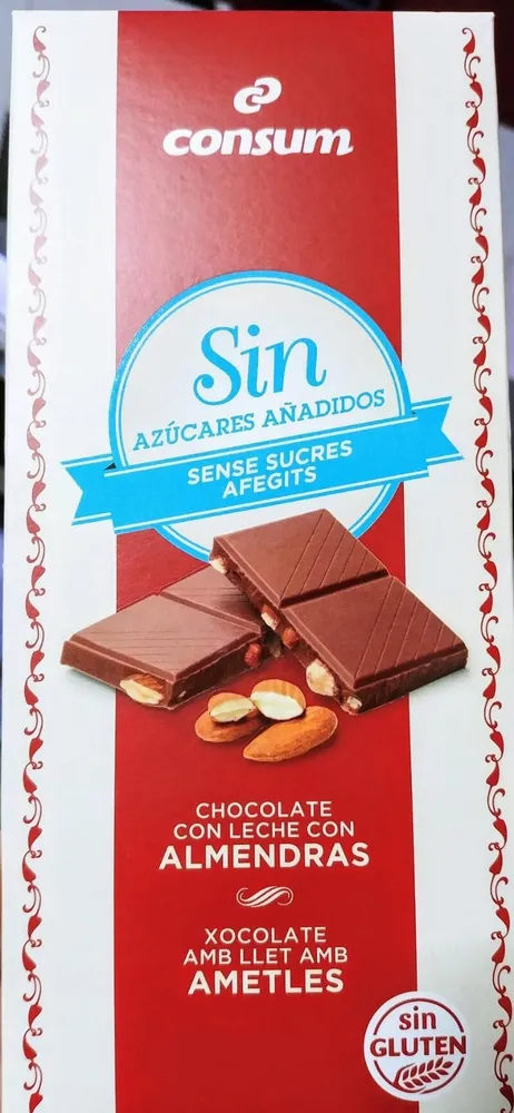 Chocolate con leche con almendras