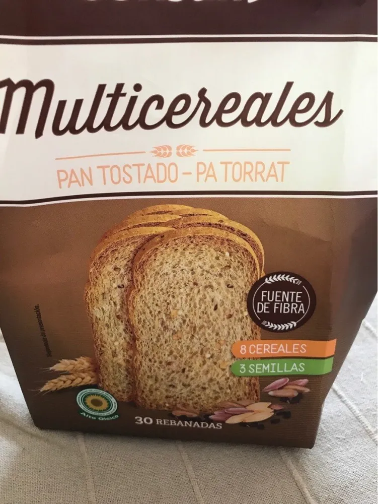 Pan tostado multicereales
