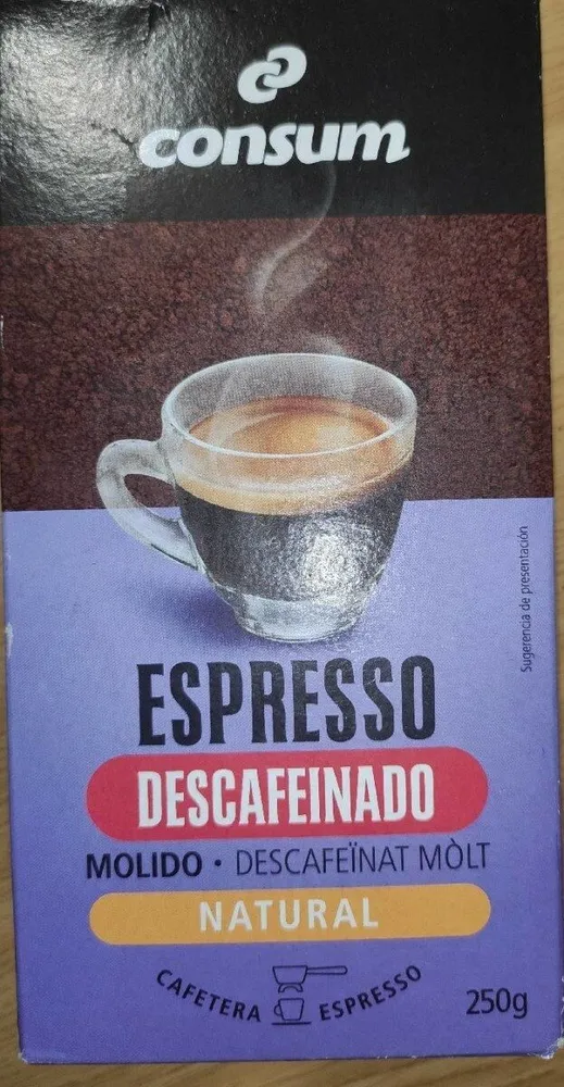 Café molido espresso descafeinado natural