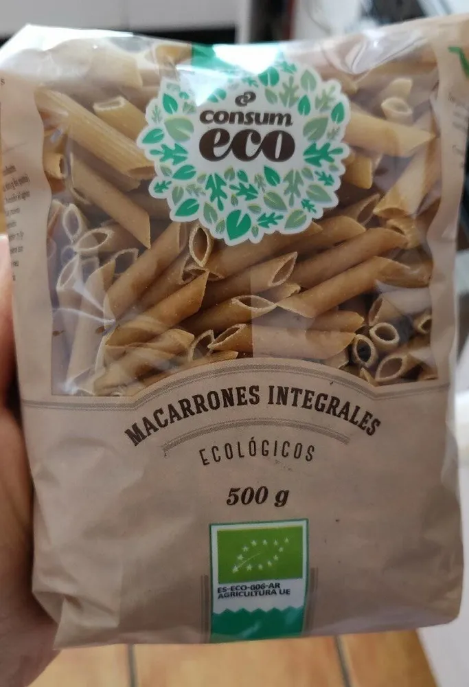 Macarrones integrales ecológicos