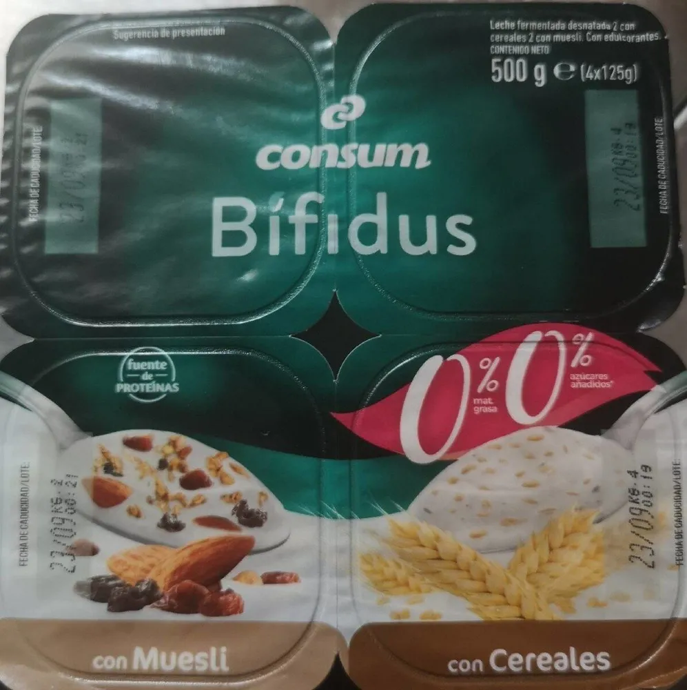 Bifidus con muesli o cereales