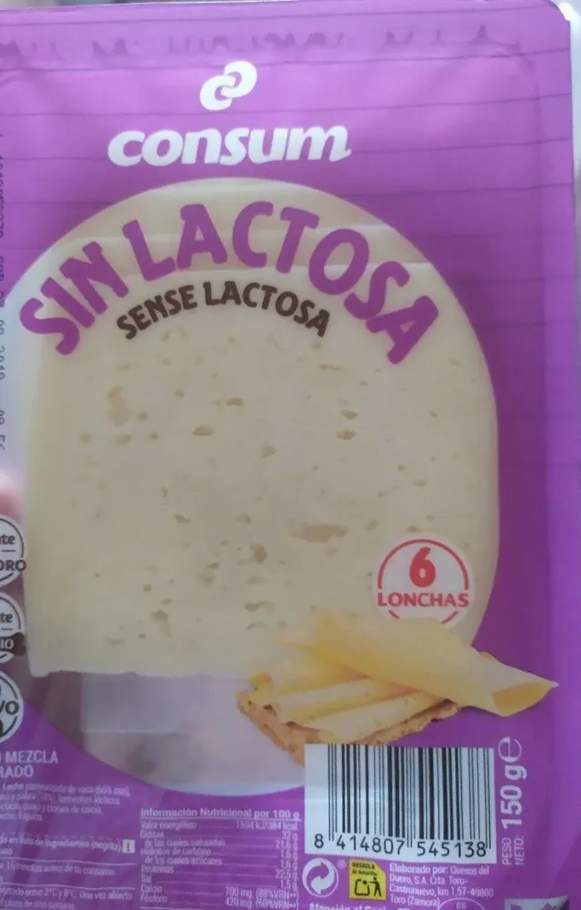 Queso sin lactosa Consum