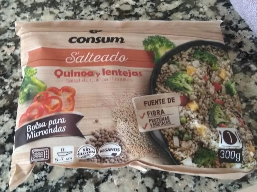 Salteado quinoa y lentejas