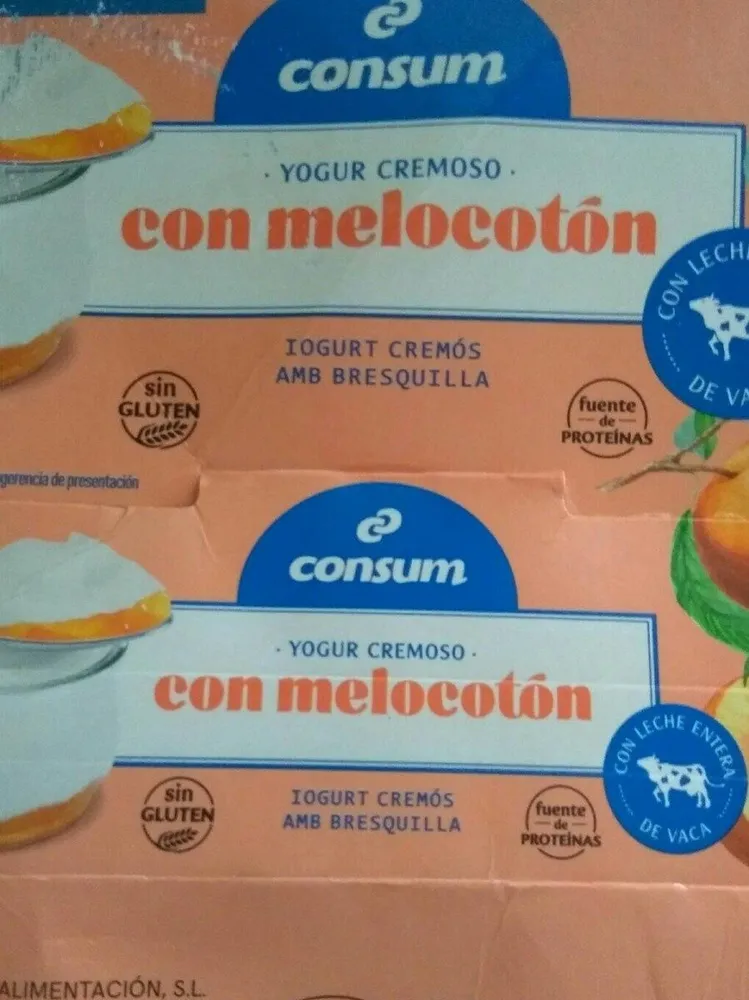 Yogur cremoso con melocotón