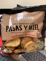 Mini tostas con pasas y miel