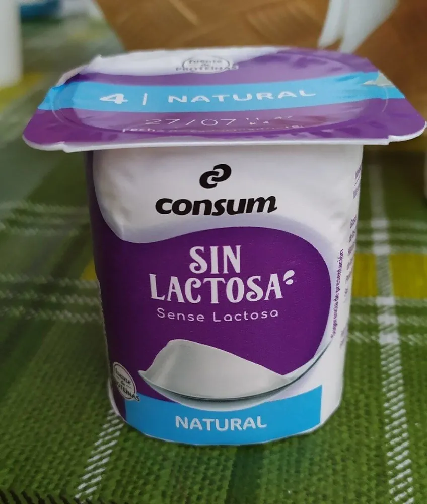 Yogurt natural sin lactosa