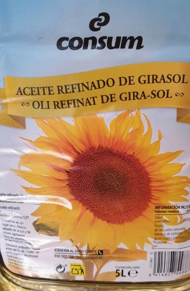 Aceite refinado de girasol