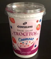 Yogur trocitos cremoso frutos rojos