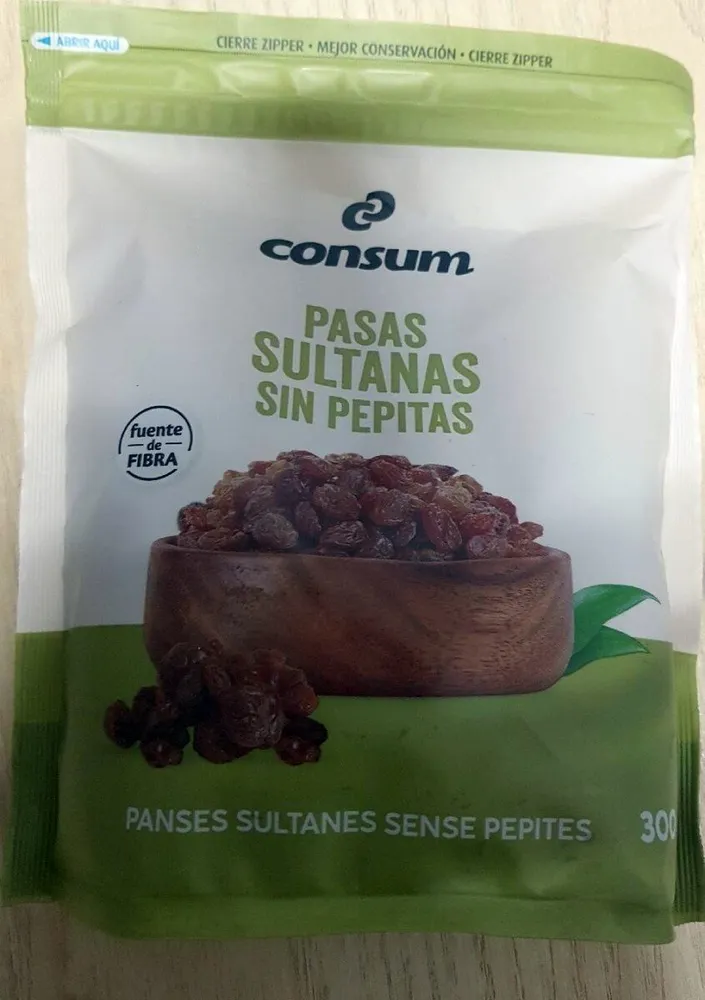 Pasas sultanas sin pepitas