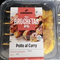 Brochetas pollo al curry