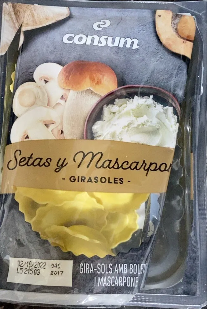 Girasoles de setas y mascarpone