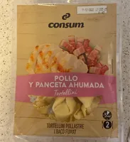 Tortellini de pollo y panceta ahumada