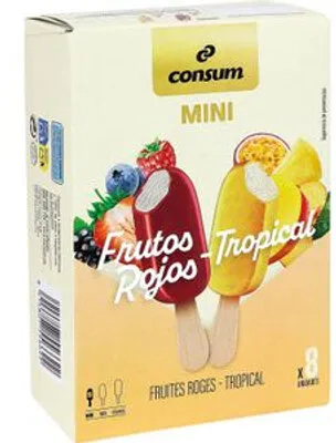 Helado helados de frutos rojos y tropical
