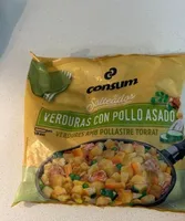 Verduras con pollo asado