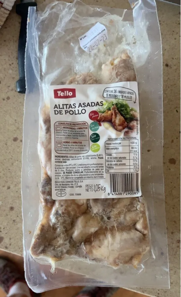 Alitas asadas de pollo