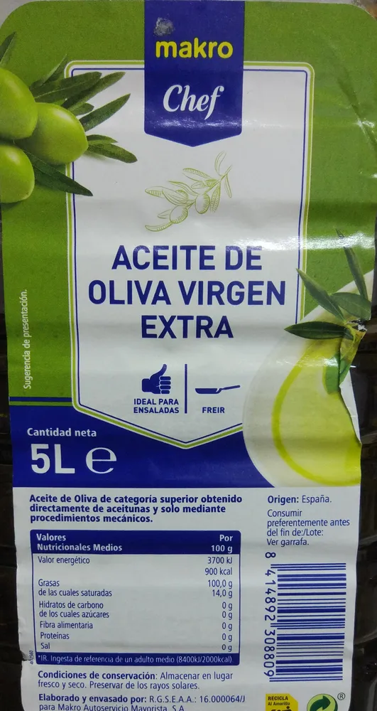 Aceite de oliva virgen