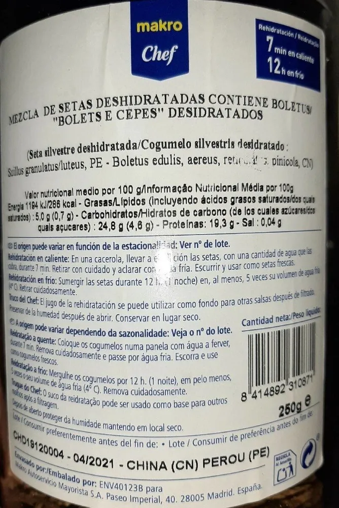 Mezcla de setas