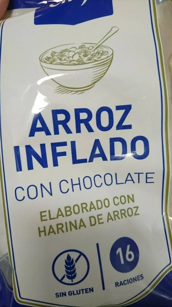 Arroz inflado con chocolate