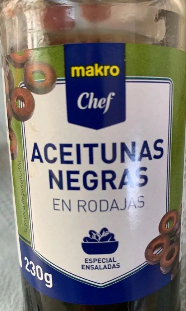 Aceitunas negras en rodajas