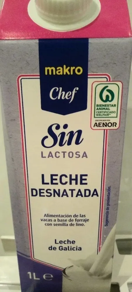 Leche makro sin lactosa desnatada