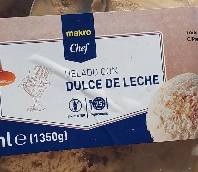 Helado con dulce de leche