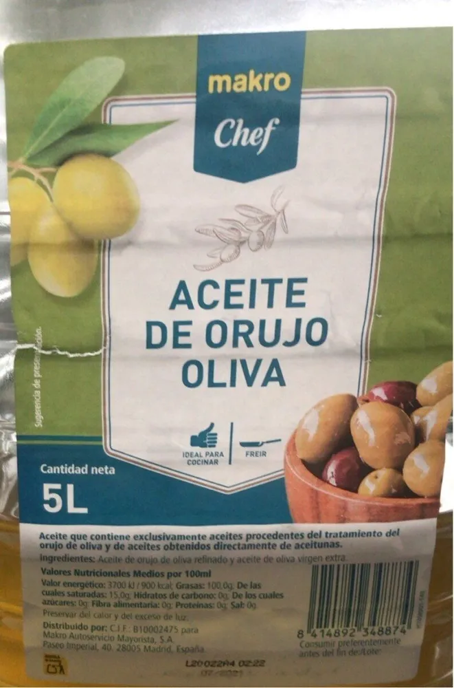 Aceite de orujo oliva