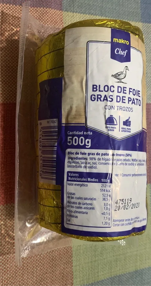 Bloc de foie gras de pato