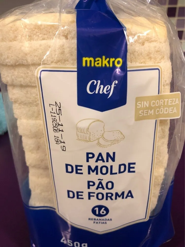 Pan de molde sin corteza