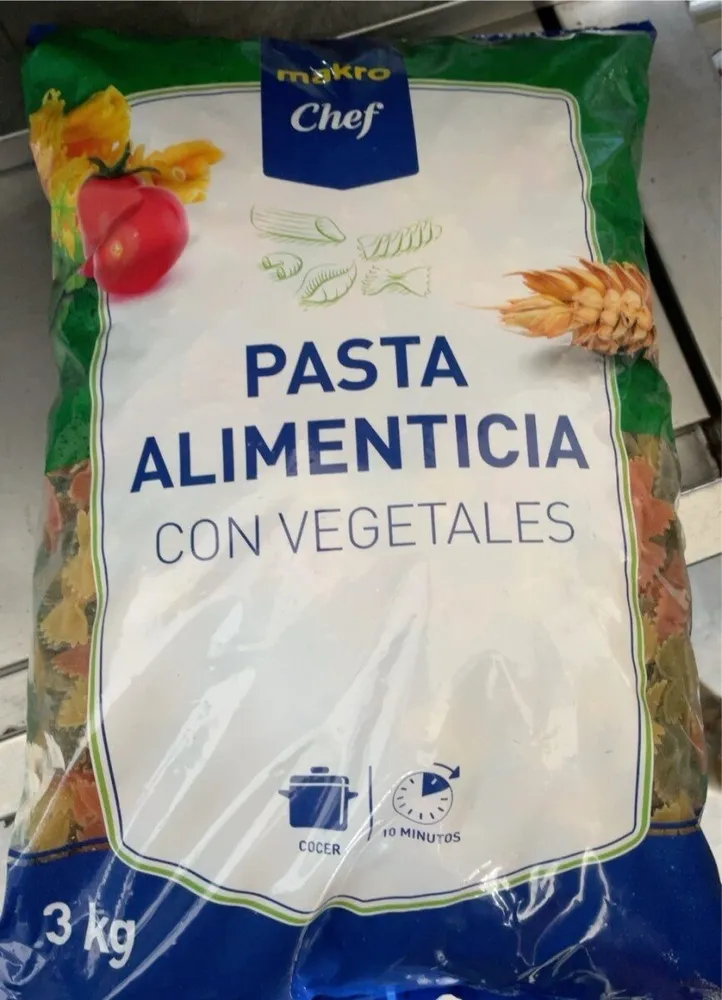 Pasta alimenticia con vegetales