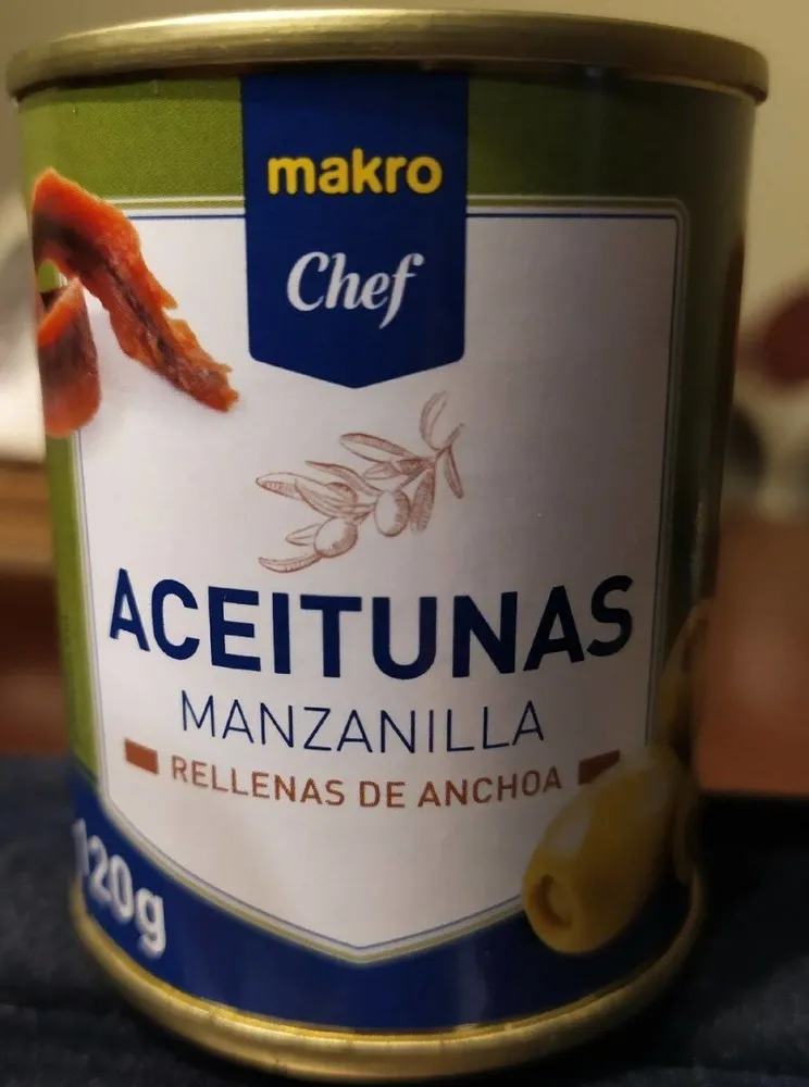 Aceitunas manzanilla rellenas de anchoa