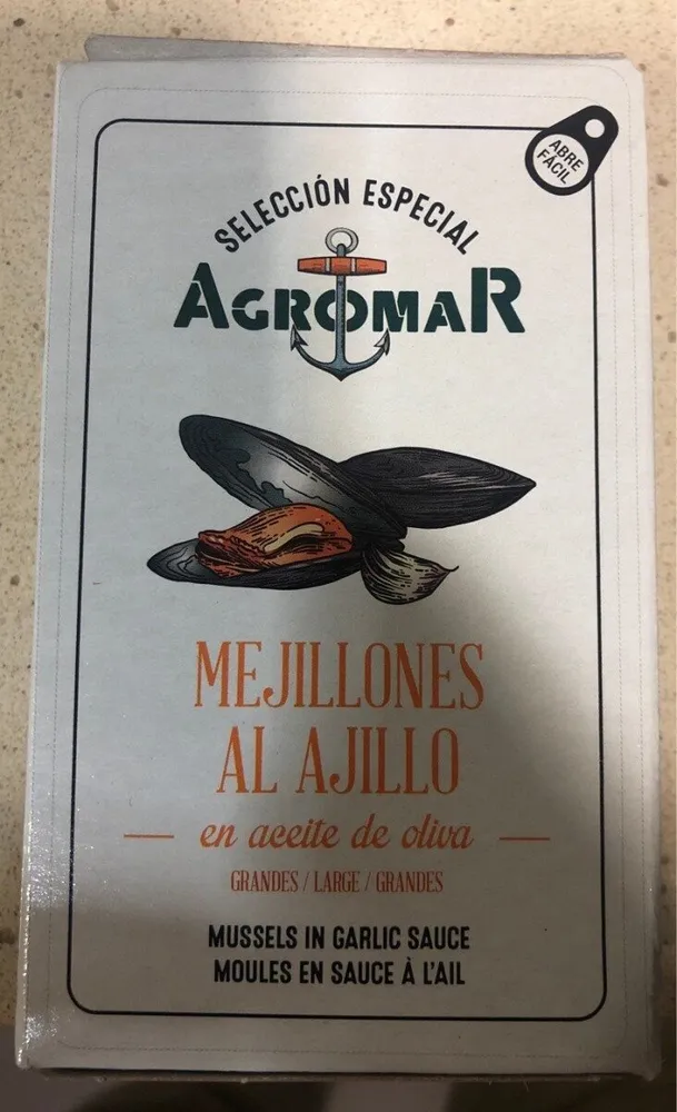 Mejillones al ajillo en aceite de oliva