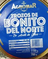 Trozos de bonito del norte en aceite de oliva
