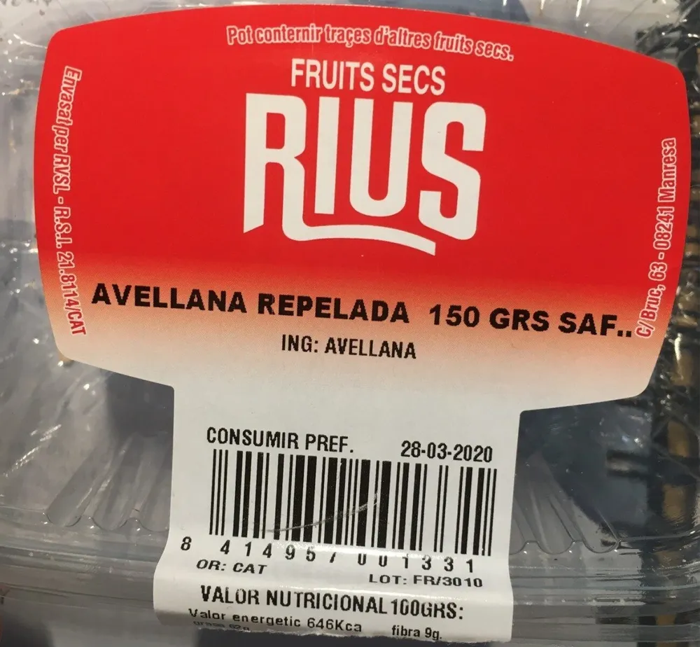 Avellanas naturales