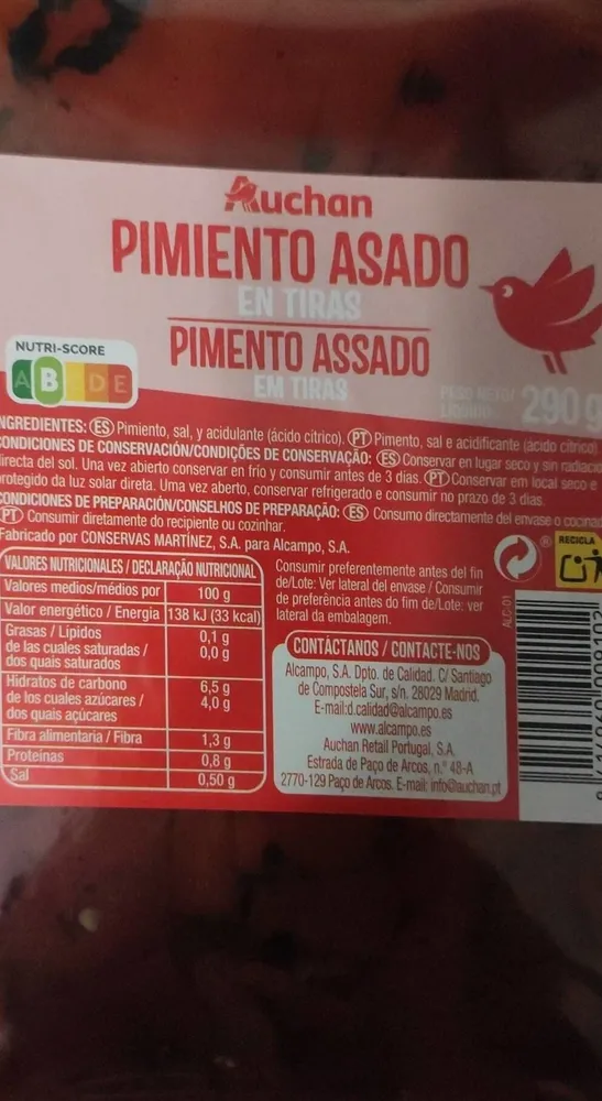 Pimiento asado en tiras