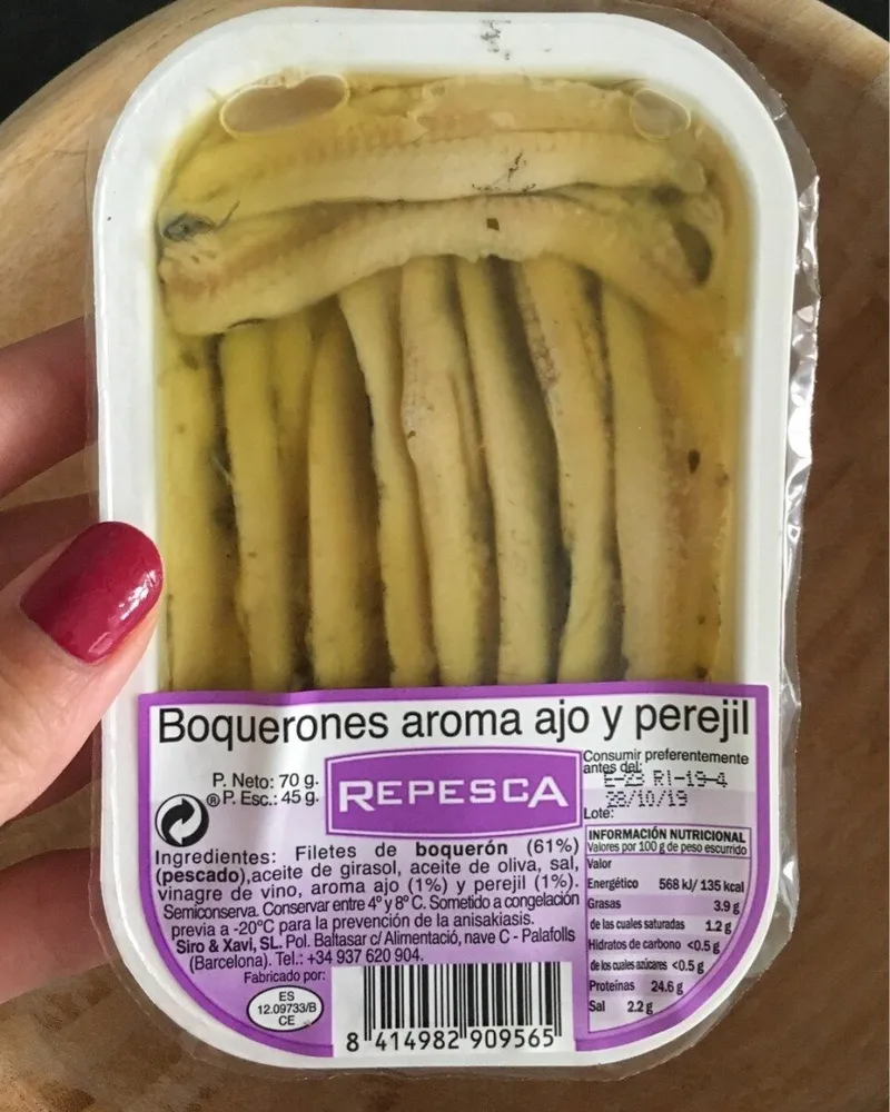 Boquerones aroma ajo y perejil