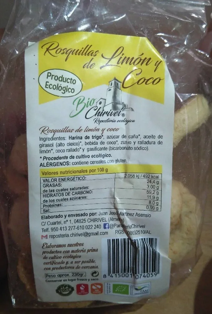 Rosquillas de limón y coco